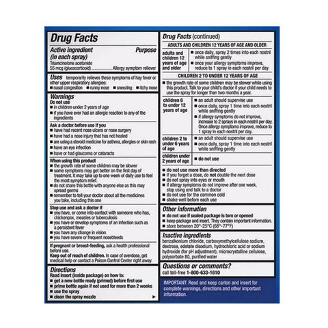 Nasacort, Allergy 24 Hr Multi-Symptom Nasal Allergy Spray, 0.57 Oz