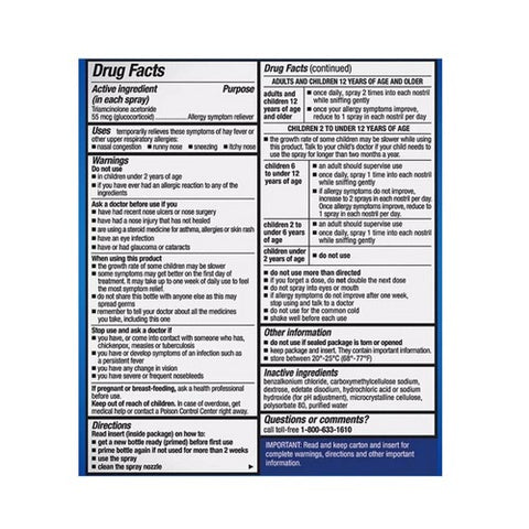 Nasacort, Allergy 24 Hr Multi-Symptom Nasal Allergy Spray, 0.37 Oz
