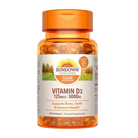 Sundown Naturals, Sundown Naturals Vitamin D3, 5000 IU, 150 Softgels