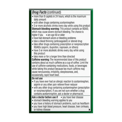 Novartis Consm Hlth Inc, Excedrin Extra Strength Caplets, 24 Caps