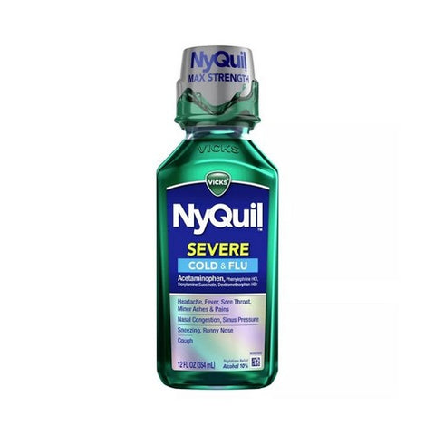 Procter & Gamble, Vicks NyQuil Severe Cold & Flu Liquid, 12 oz
