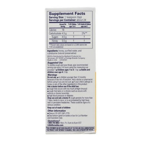 Med Tech Products, Little Remedies Honey Cough Syrup, 4 oz