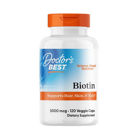 Doctors Best, Biotin, 5,000 mcg, 120 Veg Caps