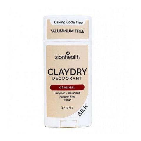 Zion Health, Claydry Silk Deodorant, Original 2.5 Oz