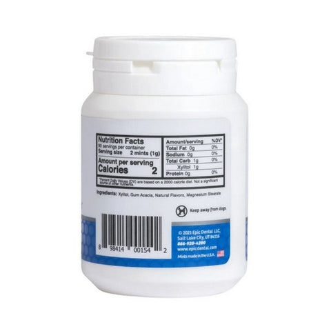 Epic Dental, 100% Xylitol Sweetened Breath Mints, Peppermint 180 Count