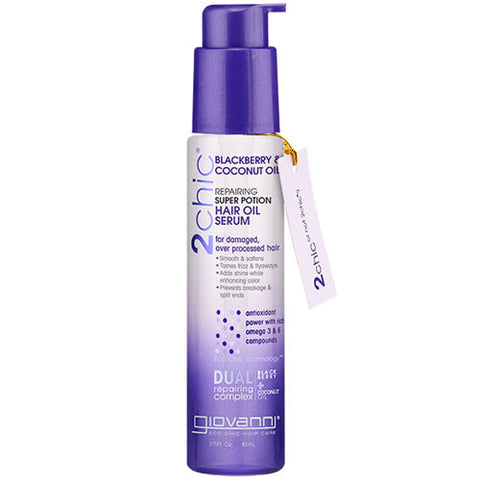 Giovanni Cosmetics, 2Chic Blackberry & Coconut Milk Hair Oil Serum, 2.75 Oz