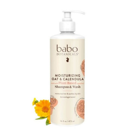 Babo Botanicals, Moisturizing Baby Shampoo & Wash, 16 Oz