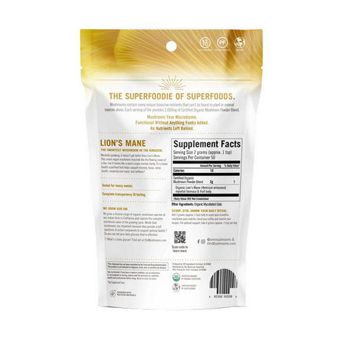 Om Mushrooms, Organic Lion's Mane Mushroom Powder, 3.57 Oz