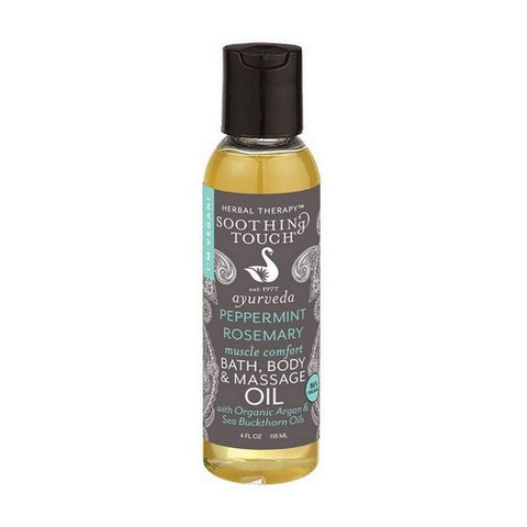 Soothing Touch, Bath Body & Massage Oil, Peppermint Rosemary 4 oz