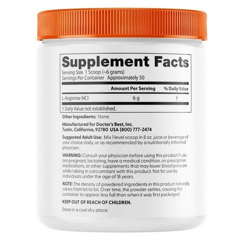 Doctors Best, L-Arginine Powder, 300 Grams