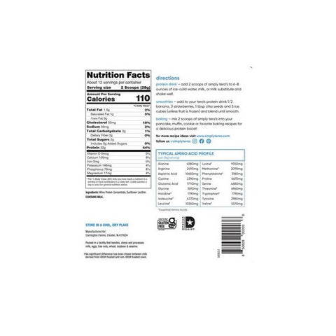 Tera's Whey, RBGH Free Whey Protein, Unsweetened 12 oz