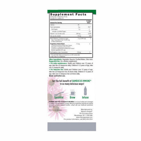 Nature's Answer, Sambucus Immune, Black Elderberry 8 oz