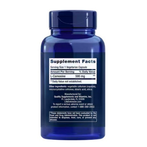 Life Extension, Carnosine, 500 mg, 60 Caps