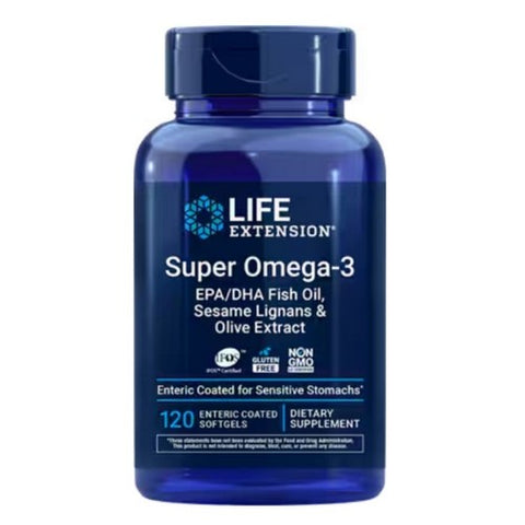 Life Extension, Super Omega 3 EPA And DHA Fish Oil, 120 Enteric Coated Softgel