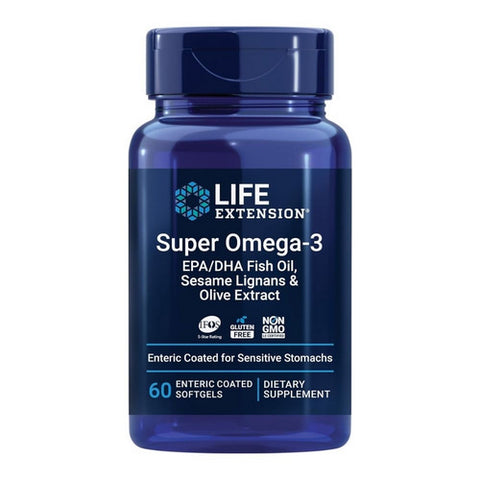 Life Extension, Super Omega-3 EPA/DHA with Sesame Lignans & Olive Fruit Extract, 60 Soft Gels