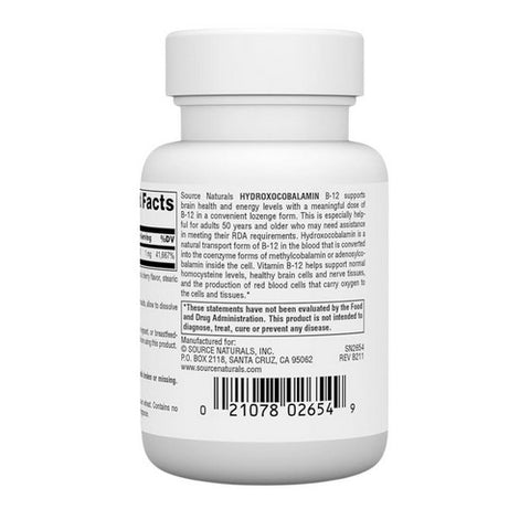 Source Naturals, Hydroxocobalamin, 60 Tabs