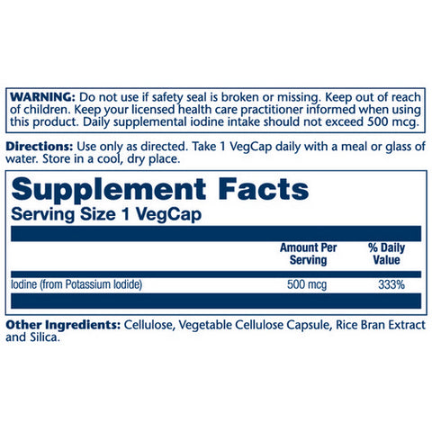 Solaray, Iodine, 500 mcg, 30 Caps