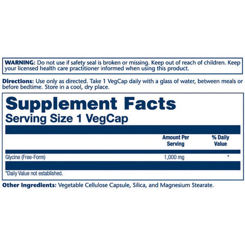 Solaray, Glycine, 1,000 mg, 60 Caps