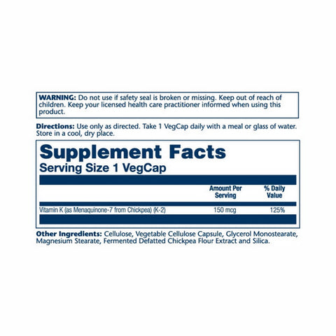 Solaray, Vitamin K-2 Menaquinone-7, 150 mcg, 30 Caps
