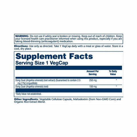 Solaray, Dong Quai Root Extract, 60 Caps