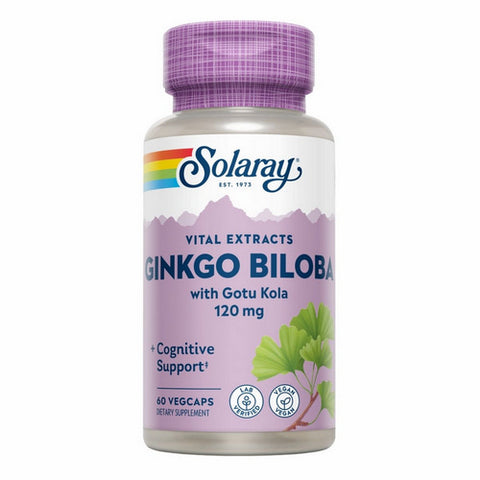 Solaray, Ginkgo Biloba Leaf Extract, 120 mg, 60 Caps