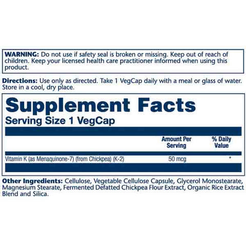 Solaray, Vitamin K2 Menaquinone-7, 50 mcg, 30 Caps