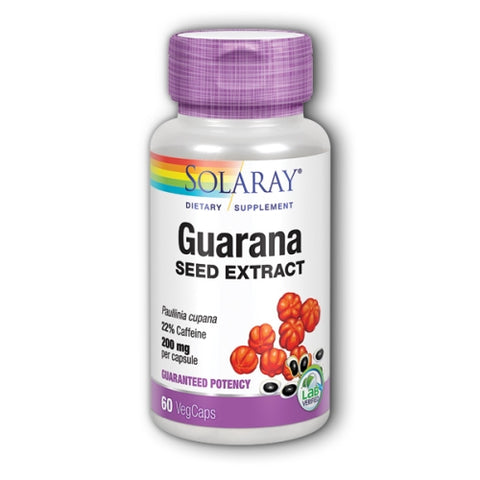 Solaray, Guarana Seed Extract, 200 mg, 60 Caps
