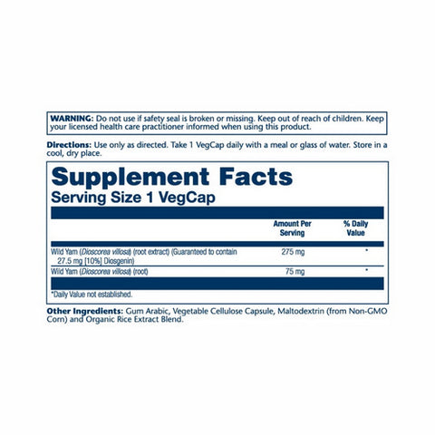 Solaray, Wild Yam Root Extract, 275 mg, 60 Caps