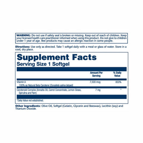Solaray, Food Carotene, 25,000 IU, 200 Softgels