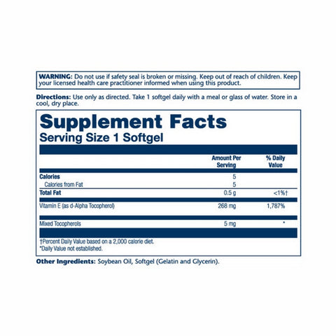 Solaray, Vitamin E 400 IU, 268 mg, 100 Softgels
