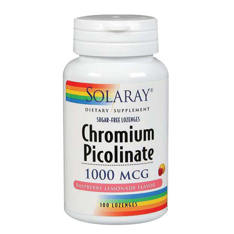 Solaray, Chromium Picolinate, 1,000 mcg, Raspberry Lemonade 100 Lozenges