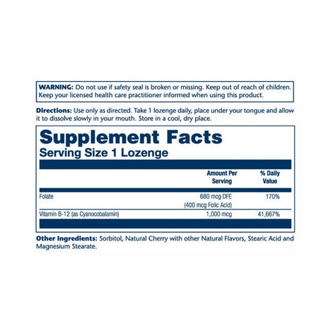 Solaray, Vitamin B-12, 1,000 mcg, 90 Lozenges