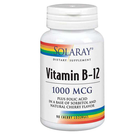Solaray, Vitamin B-12, 1,000 mcg, 90 Lozenges