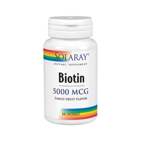 Solaray, Biotin, 5,000 mcg, 60 Lozenges