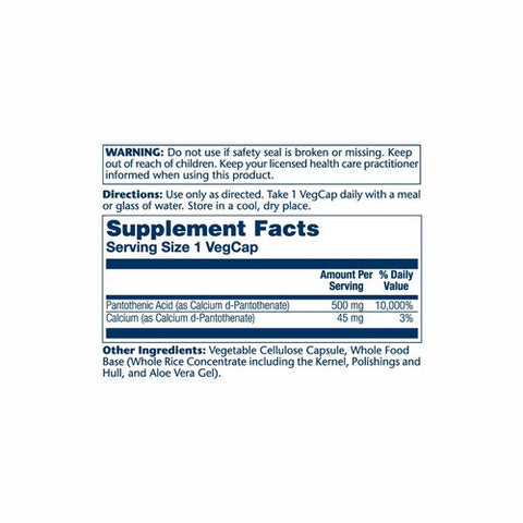 Solaray, Pantothenic Acid, 500 mg, 250 Caps