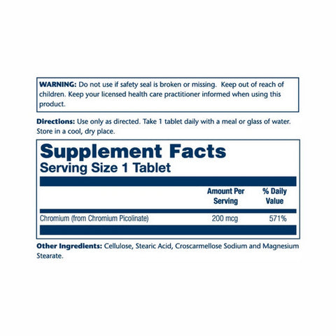 Solaray, Chromium Picolinate, 200 mcg, 50 Tabs