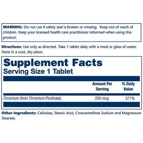 Solaray, Chromium Picolinate, 200 mcg, 200 Tabs