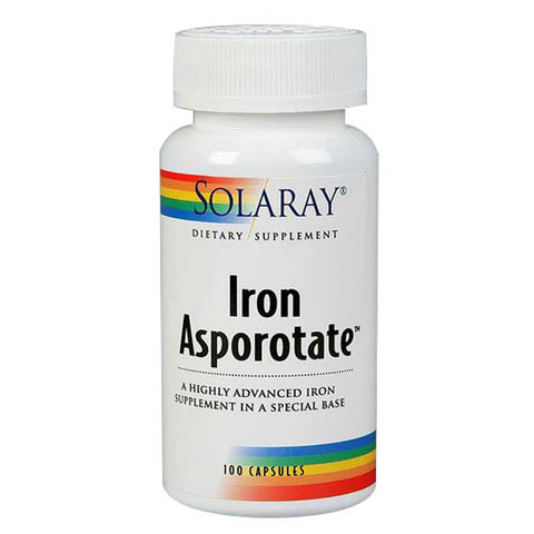 Solaray, Iron Asporotate, 18 Mg, 100 Caps