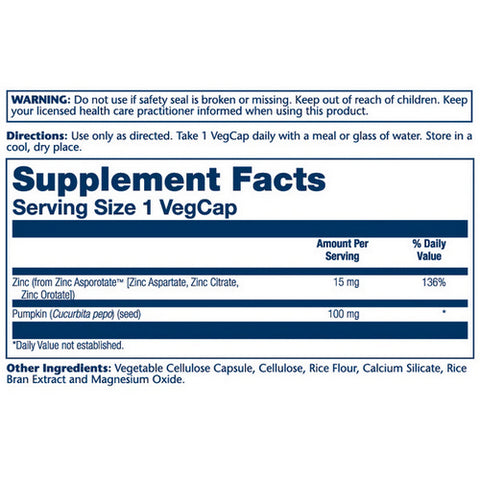 Solaray, Zinc Asporotate, 100 Caps
