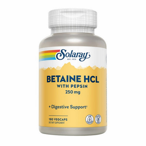 Solaray, HCL with Pepsin, 250 mg, 180 Caps