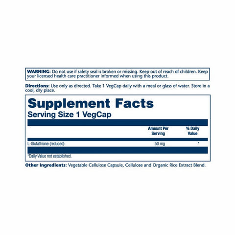 Solaray, L-Glutathione, 50 mg, 60 Caps