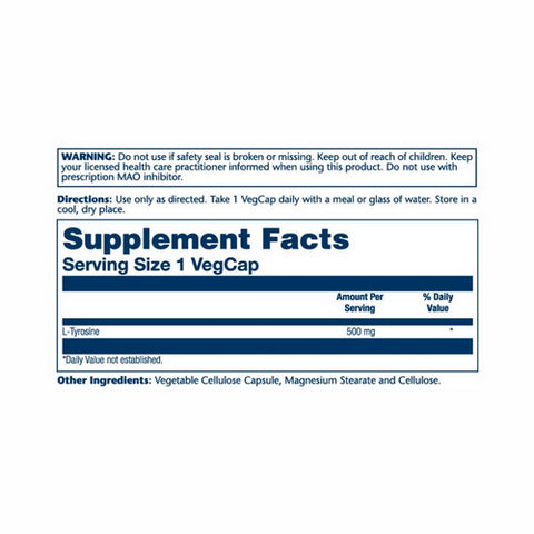 Solaray, L-Tyrosine, 500 mg, 50 Caps