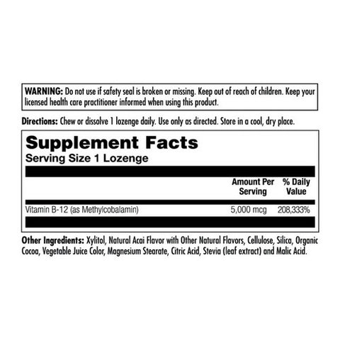 Kal, B-12 Methylcobalamin, 5,000 mcg, 60 Lozenges