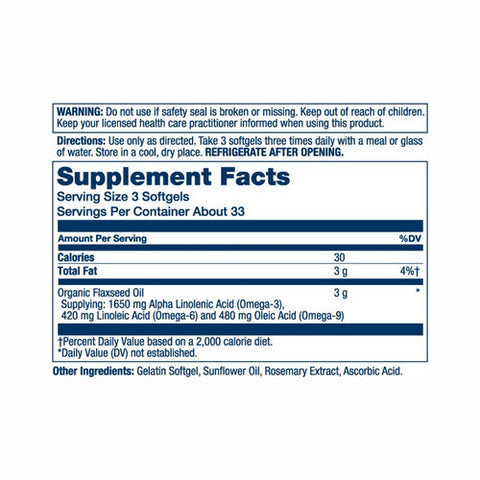 Solaray, Flaxseed Oil, 1,000 mg, 100 Softgels