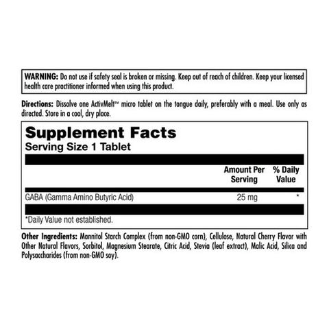 Kal, GABA ActivMelt, 25 mg, 120 Tabs
