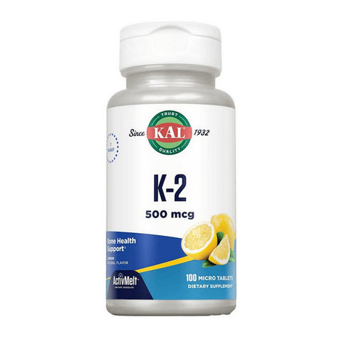 Kal, K-2 ActivMelt, 500 mcg, Lemon 100 Tabs