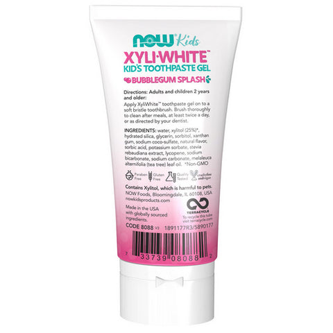 Now Foods, XyliWhite Kid's Toothpaste, Bubblegum 3 oz