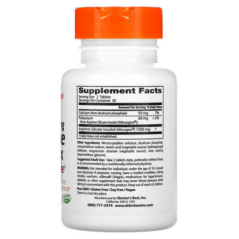 Doctors Best, Fast Acting Arginine Complex with Nitrosigine, 750 mg, 60 Tabs