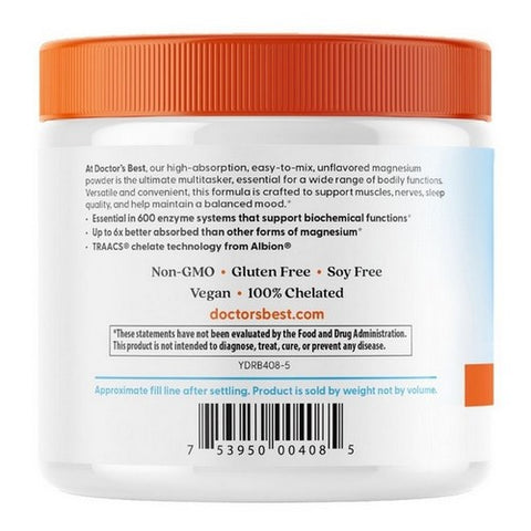 Doctors Best, High Absorption Magnesium, 100 mg, 200 Grams
