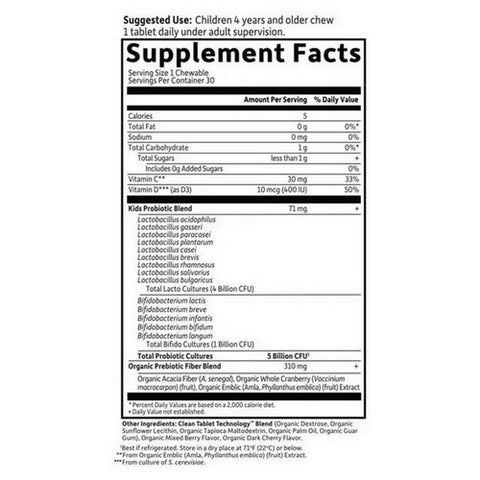 Garden of Life, Dr. Formulated Probiotics Organic Kids+, 30 Chews